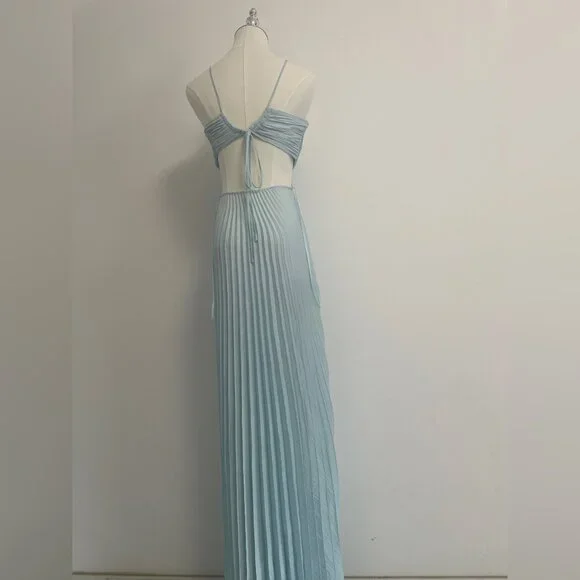 A.L.C. Moira Matte Pleated Dress in Light Blue A.L.C. Moira Matte Pleated Dress in Light Blue